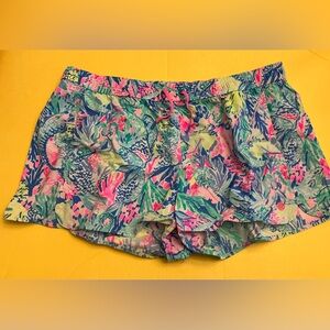 Lilly Pulitzer Luxletic Run Around Shorts sz XL Mermaid Cove